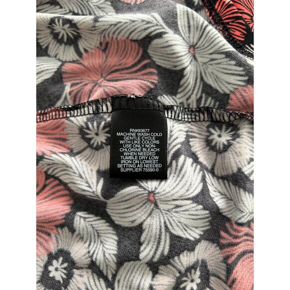 VGC Liz Claiborne Career Floral Long Sleeve Tie-detail Cuffs Pull Over Top-Large - Picture 4 of 7